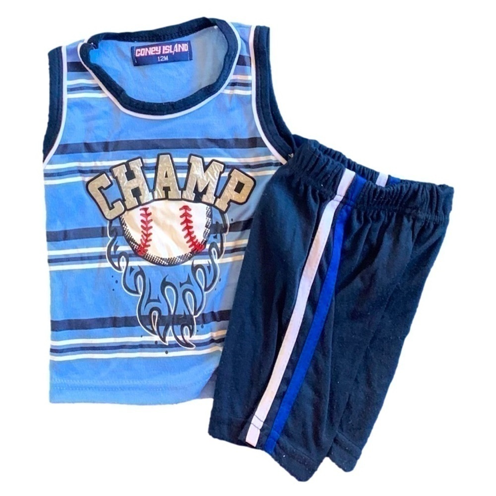 Coney Island Champ Sleeveless Tank Short Set Size 12mos